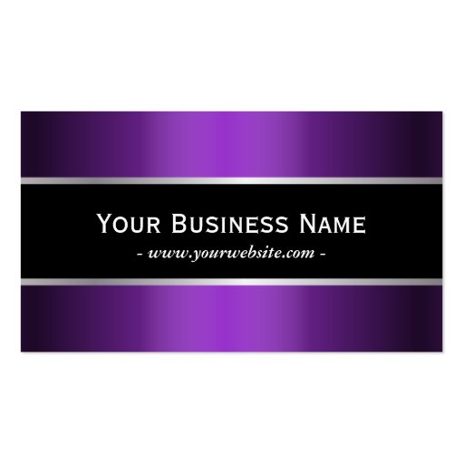 Classy Black Belt Violet Metallic Business Card (front side)