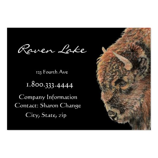 Classy Black Bison, Buffalo  Business Card (front side)