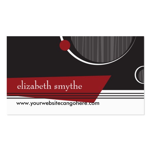 Classy Black White and Red Business Card (front side)