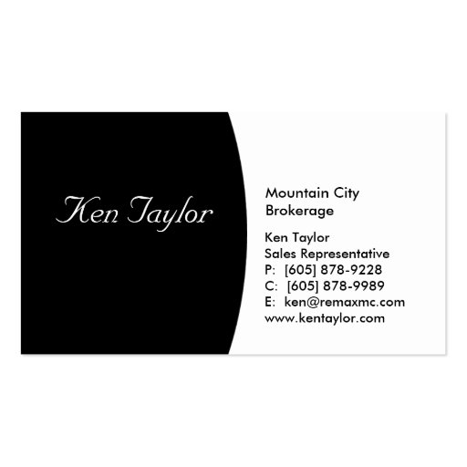Classy Black & White Business Card Round (front side)