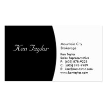 Classy Black & White Business Card Round