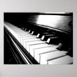 Classy Black & White Piano Photography Poster