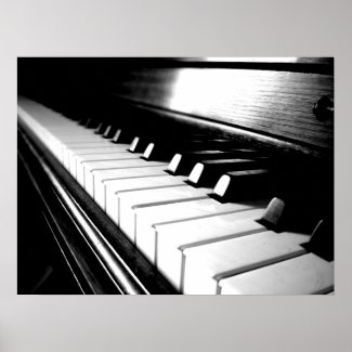 Classy Black &amp; White Piano Photography Poster
