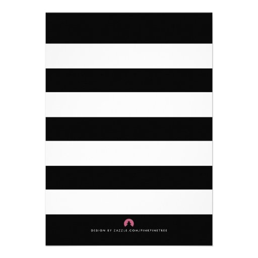 Classy Black White Striped Bridal Shower Invite