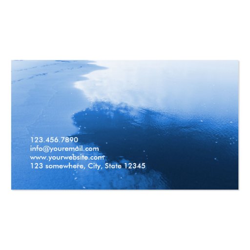 Classy Blue Massage Therapist Business Card (back side)