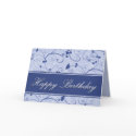Classy Blue Natural Swirl Birthday Card