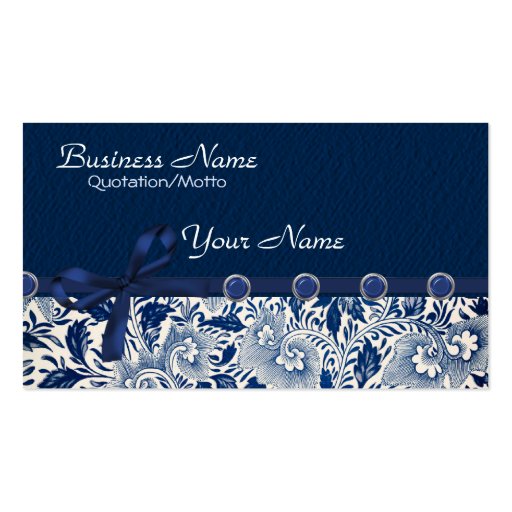 Classy Blues Business Card Template (front side)