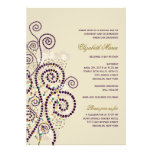 Classy Boho Purple Spirals Bat / Bar Mitvah Invite invitations