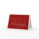 Classy border deep red congratulation achievement card