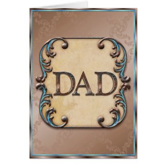 Classy Brown & Blue Father's Day Greeting Card