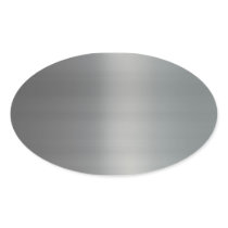 Classy Brushed Metal Textured Oval Stickers