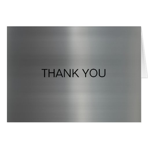 Classy Brushed Metal Thank You Card Zazzle