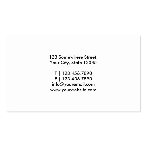 Classy Calligraphic Cosmetologist Business Card (back side)