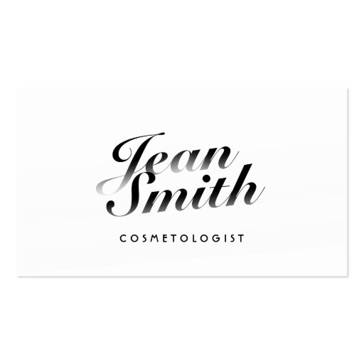 Classy Calligraphic Cosmetologist Business Card (front side)