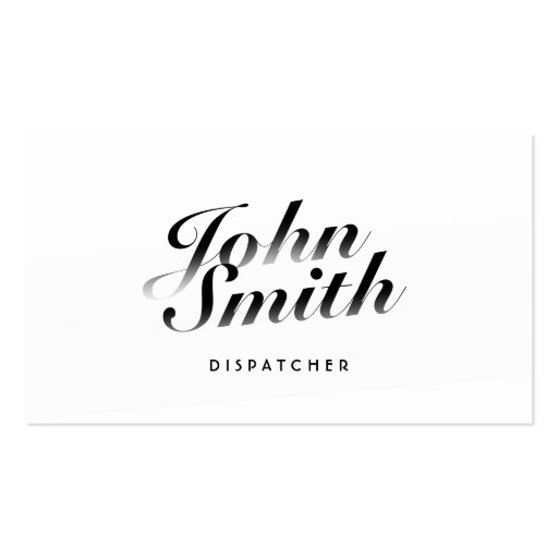 Classy Calligraphic Dispatcher Business Card (front side)
