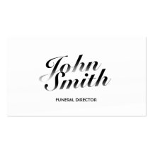 Classy Calligraphic Funeral Business Card