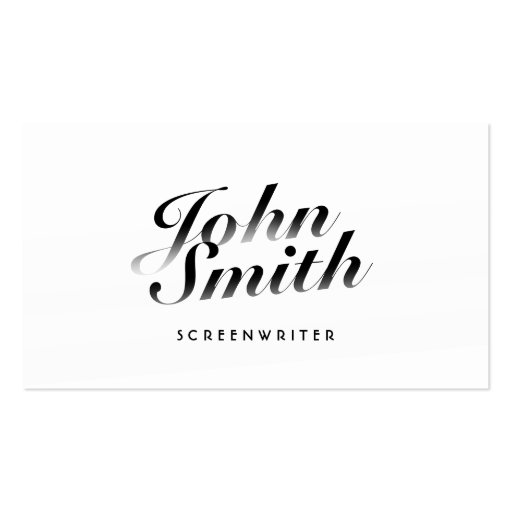 Classy Calligraphic Screenwriter Business Card (front side)