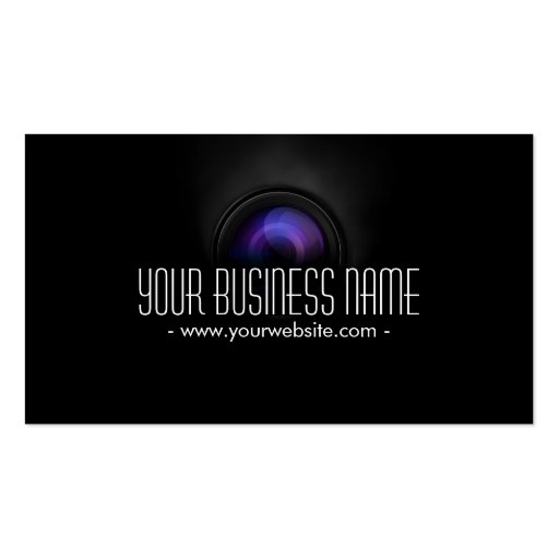 Classy Camera Lens Photographer Business Card (front side)