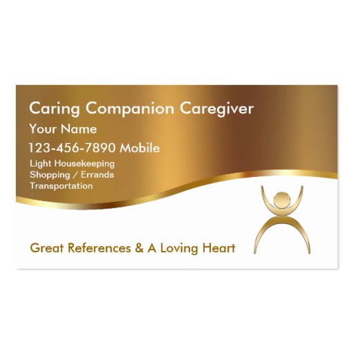 Classy Caregiver Business Cards (front side)