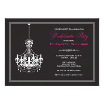 Classy Chandelier Bachelorette Invitation (white)