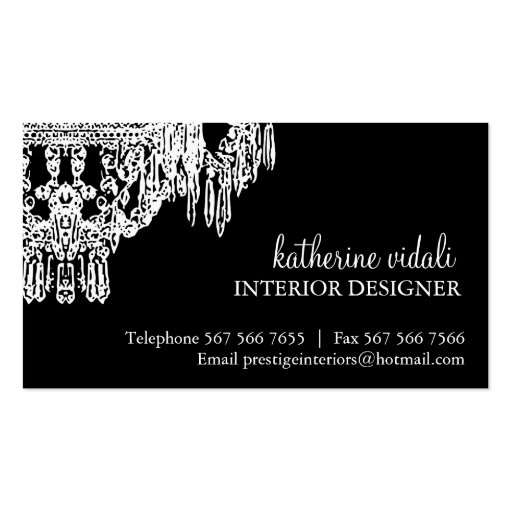 CLASSY CHANDELIER BUSINESS CARD (back side)