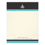 Classy Chandelier Custom Flat Note Cards (aqua) Announcement