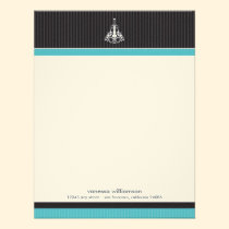 Classy Chandelier Custom Flat Note Cards (aqua) invitations
