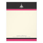 Classy Chandelier Custom Flat Note Cards (fuchsia) Personalized Invites