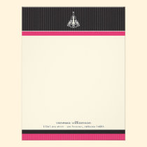 Classy Chandelier Custom Flat Note Cards (fuchsia) invitations