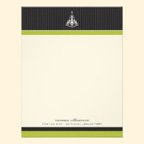 Classy Chandelier Custom Flat Note Cards (lime) invitations