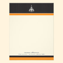 Classy Chandelier Custom Flat Note Cards (orange) invitations