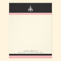 Classy Chandelier Custom Flat Note Cards (pink) invitations