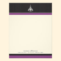 Classy Chandelier Custom Flat Note Cards (purple) invitations