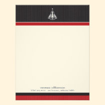 Classy Chandelier Custom Flat Note Cards (red) invitations