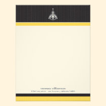 Classy Chandelier Custom Flat Note Cards (yellow) invitations