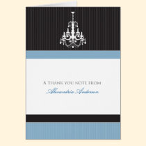 Classy Chandelier Custom Thank You Card (powder) cards