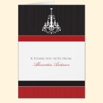 Classy Chandelier Custom Thank You Card (red) cards