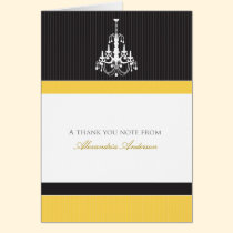 Classy Chandelier Custom Thank You Card (yellow) cards