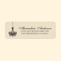 Classy Chandelier Return Address Label (black) labels