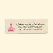Classy Chandelier Return Address Label (fuchsia) labels