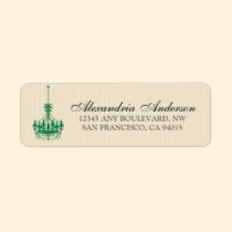 Classy Chandelier Return Address Label (green) labels