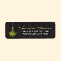 Classy Chandelier Return Address Label (lime) labels