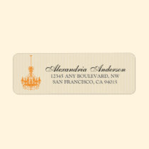 Classy Chandelier Return Address Label (orange) labels