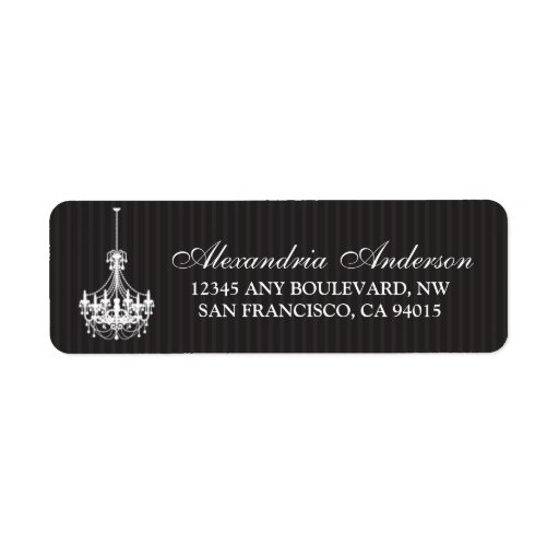 Classy Chandelier Return Address Label (white) Zazzle