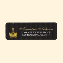 Classy Chandelier Return Address Label (yellow) labels