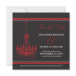 Classy Chandelier Save the Date (black/red) Custom Invites