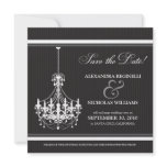 Classy Chandelier Save the Date (black/white) Custom Announcements