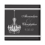 Classy Chandelier Wedding Favor Magnet (white)
