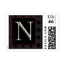 Classy Chic Monogram Postage - Letter N stamps