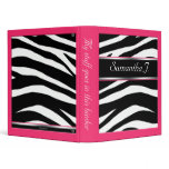Classy Chic Zebra Print Personalized Berry Binder